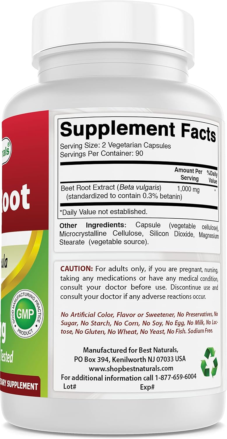 High-Quality Beet Root Powder & L-Carnitine Supplement - 500mg & 1000mg Vegan Capsules for Energy & Performance