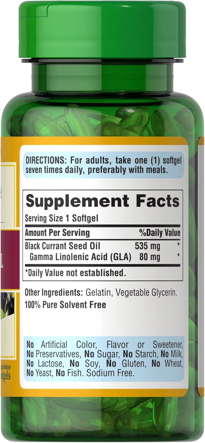 High-Quality Black Currant Oil Supplement - 535 mg - Puritan's Pride