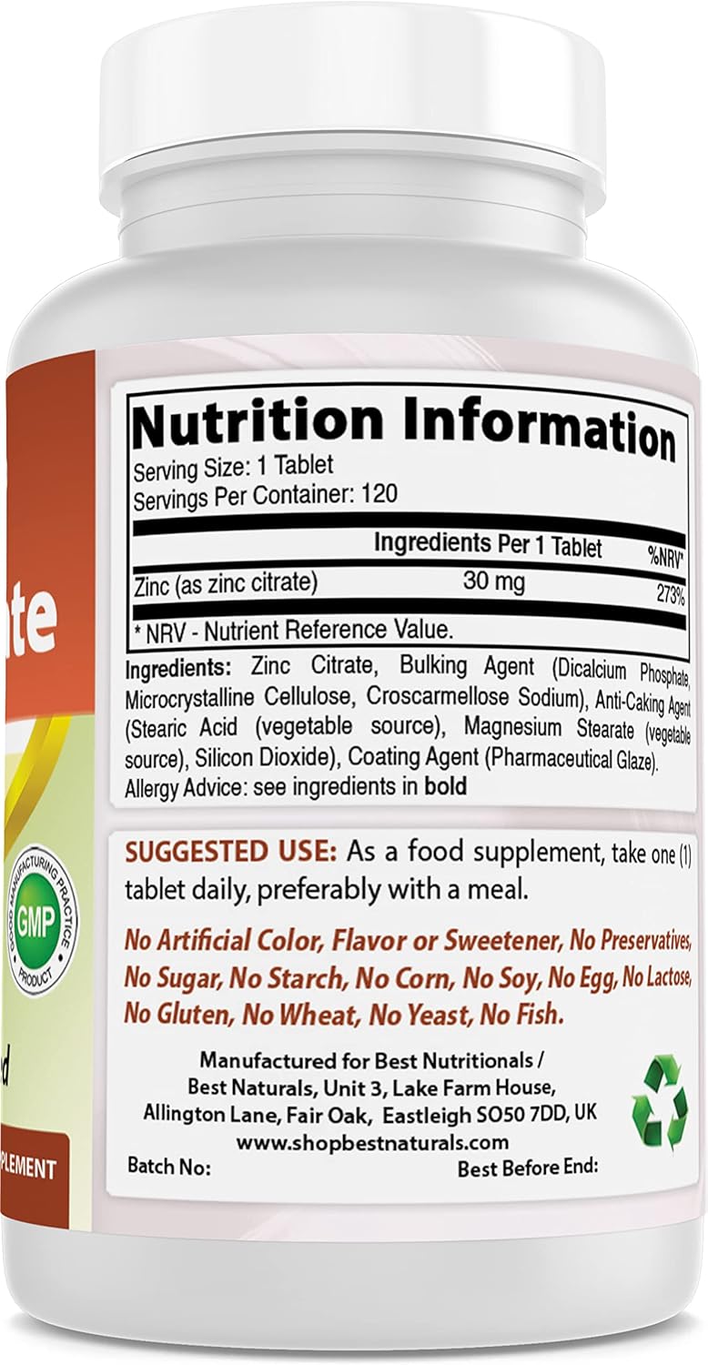 High Quality Boron and Zinc Citrate Supplement - 5 mg Boron & 30 mg Zinc for Optimal Health