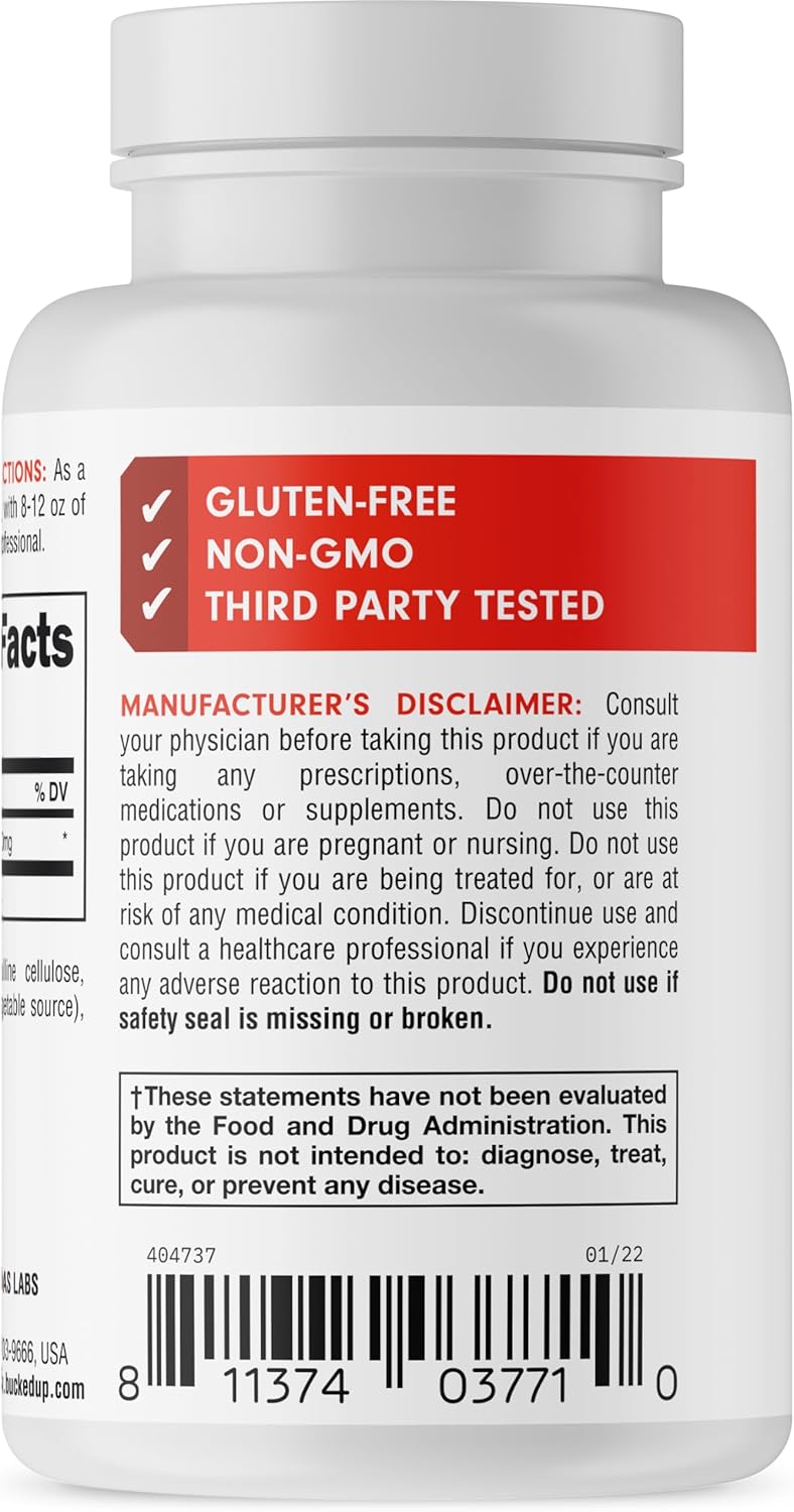 High-Quality Bucked Up Acetyl L-Carnitine Capsules - 1000mg Per Serving for Brain Function - 60 Servings, 120 Capsules