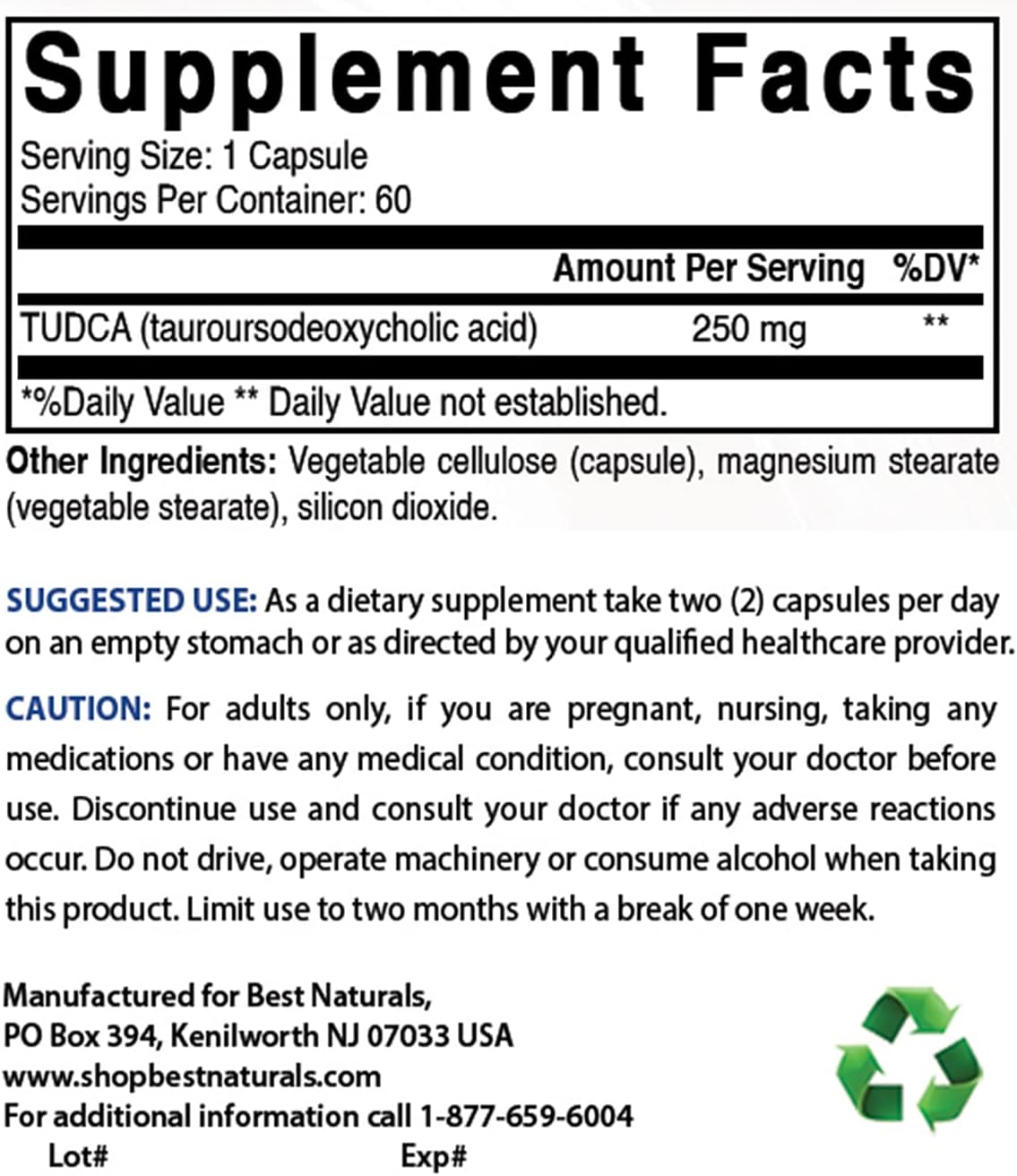 High-Quality Choline Bitartrate 650mg and TUDCA 250mg Supplement for Optimal Liver Health and Cognitive Function