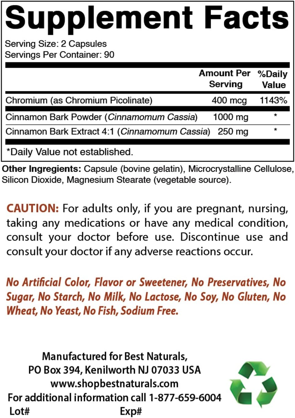 High Quality Cinnamon 1000 mg and DIM Supplement 100 mg for Optimal Health