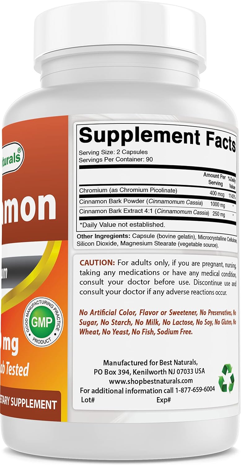 High-Quality Cinnamon 1000mg and NAC 600mg Supplement for Wellness