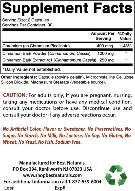 High-Quality Cinnamon and TUDCA Supplement - 1000mg and 250mg Capsules