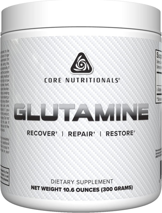 High-Quality Core Nutritionals Glutamine Supplement, Supports Muscle Growth and Immune System, 5000mg, 60 Servings