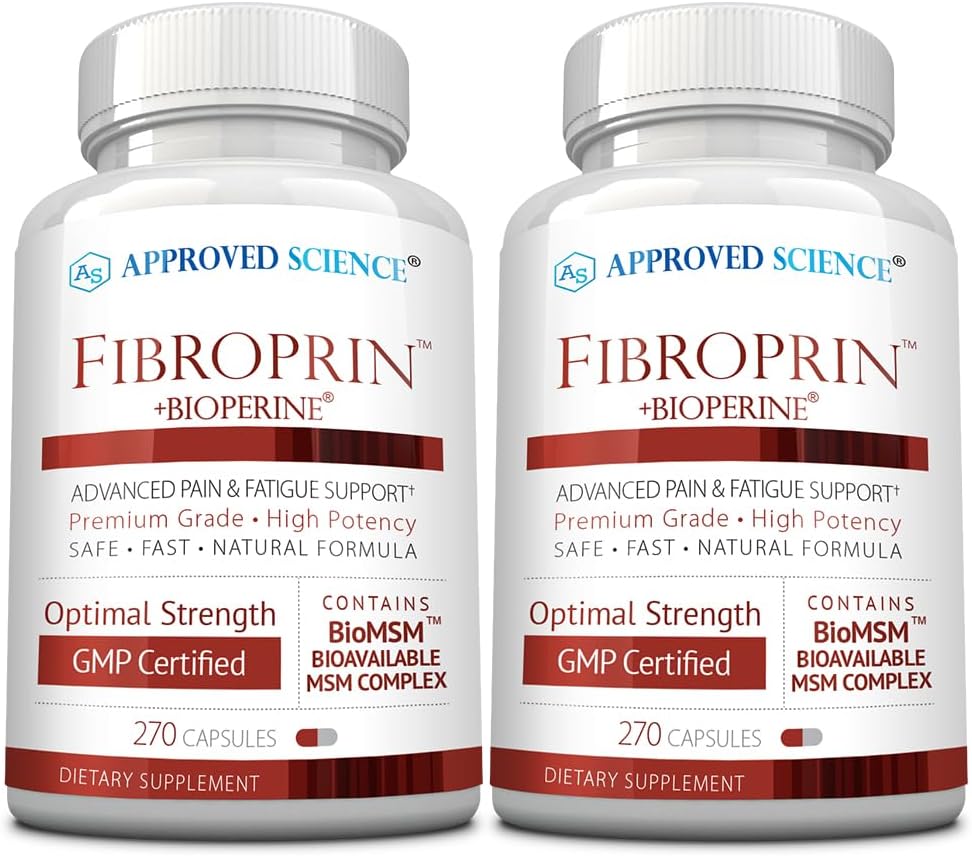 High-Quality Fibroprin Supplement for Nerve and Muscle Pain Relief - Boost Mobility - 540 Capsules - 6 Month Supply - USA Made
