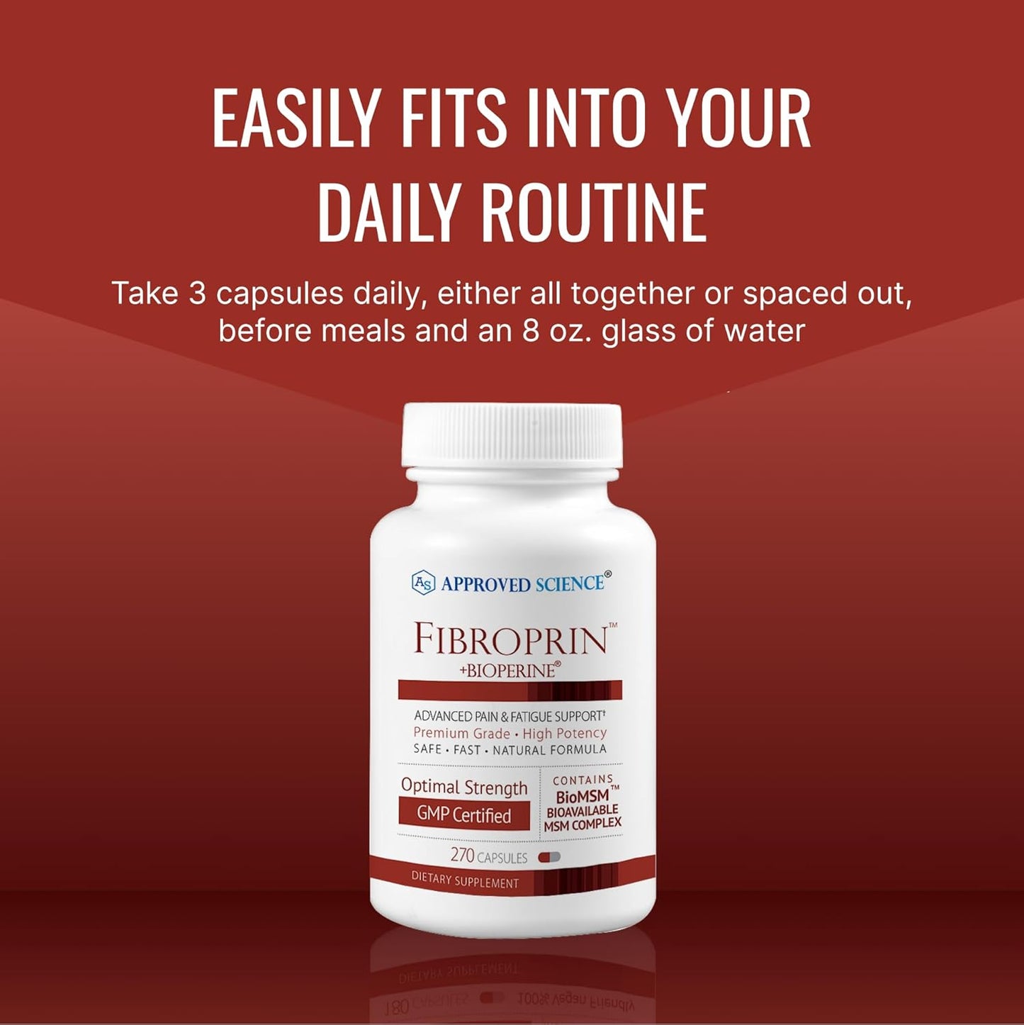 High-Quality Fibroprin Supplement for Nerve and Muscle Pain Relief - Boost Mobility - 540 Capsules - 6 Month Supply - USA Made