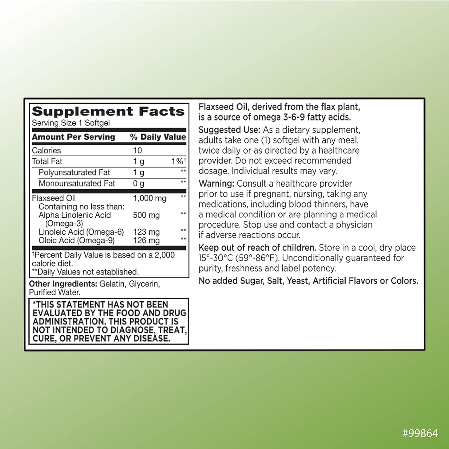 High-Quality Flaxseed Oil Softgels - 1,000 mg - Premium Choice