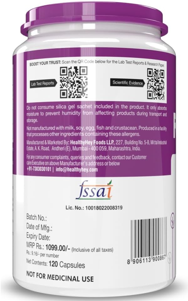 High-Quality Folic Acid Supplement - 120 Vegetarian Capsules