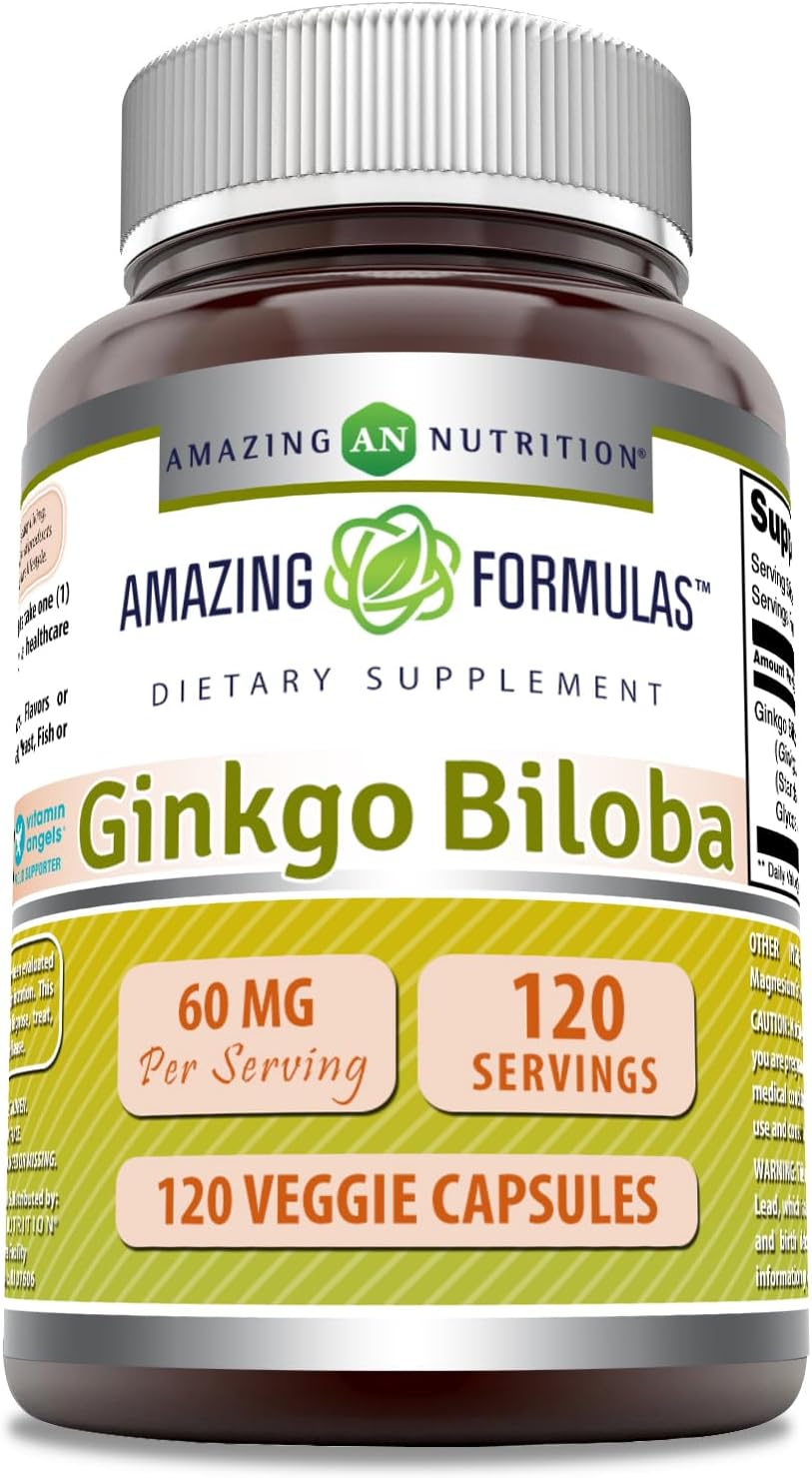 High-Quality Ginkgo Biloba 120 Mg Supplement | 120 Capsules | Standardized to 24% Ginkgo Flavone Glycosides | Non-GMO & Gluten Free | Made in USA