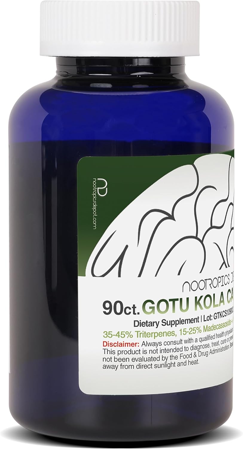 High-Quality Gotu Kola Extract Capsules | 120mg | 90 Count | Acid-Resistant | Centella asiatica | 35-45% Triterpenes | Promotes Memory & Stress Support