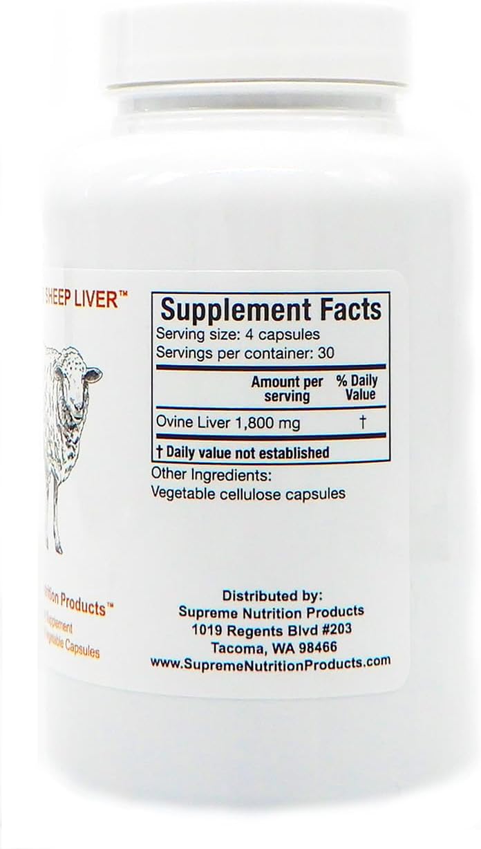 High-Quality Grass Fed Sheep Liver Capsules - 120 Pure Ovine Liver Capsules