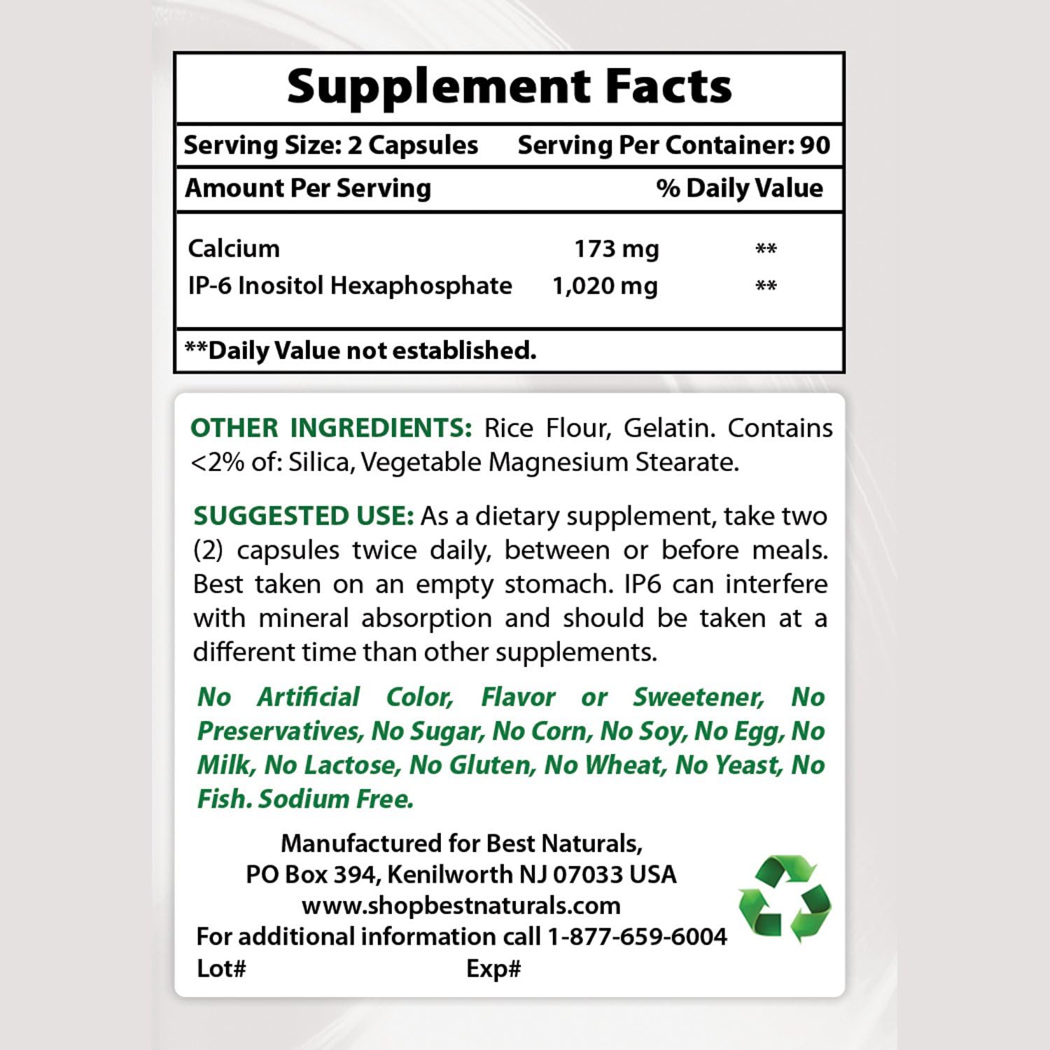 High-Quality IP-6 510mg Supplement with Vitamin K2 (MK7) and D3 - Top Choice for Natural Wellness