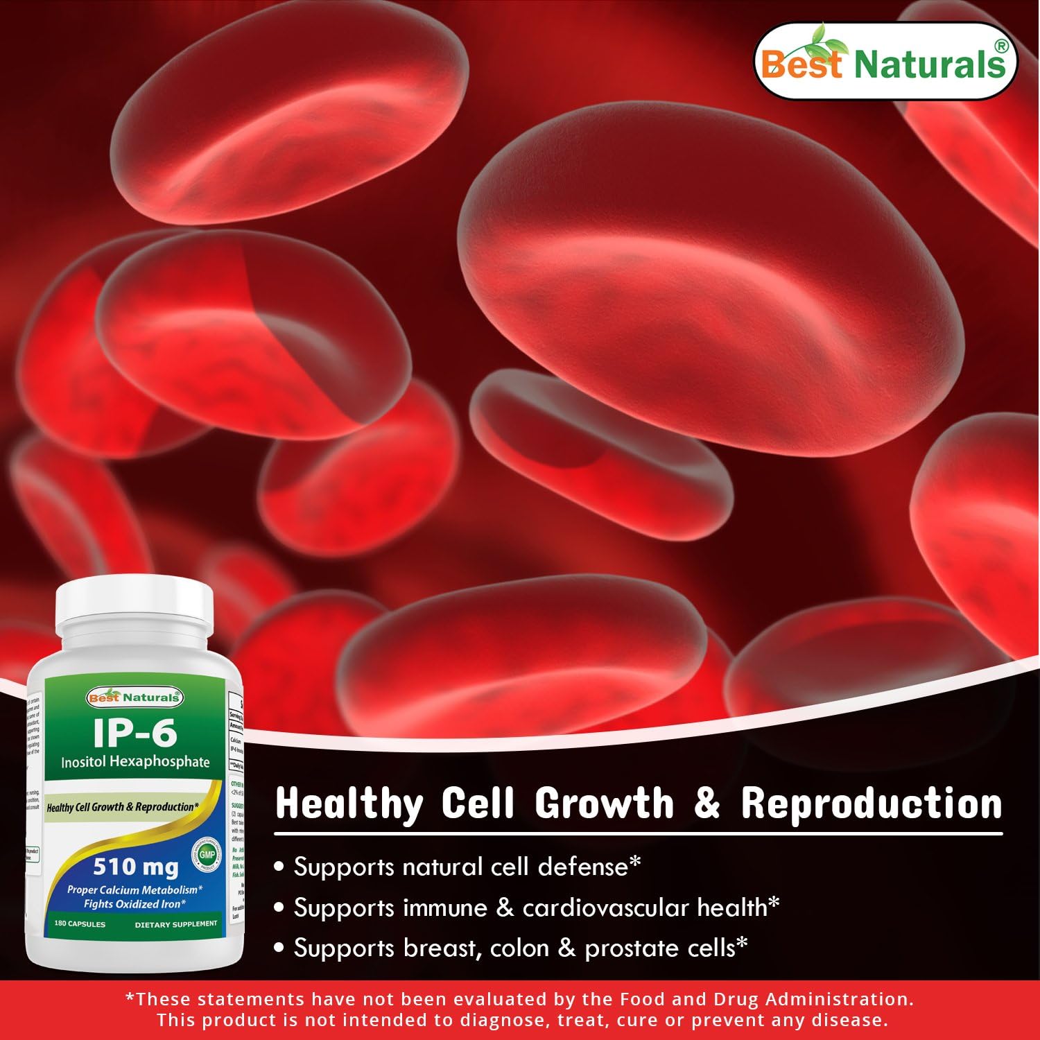 High-Quality IP-6 510mg Supplement with Vitamin K2 (MK7) and D3 - Top Choice for Natural Wellness