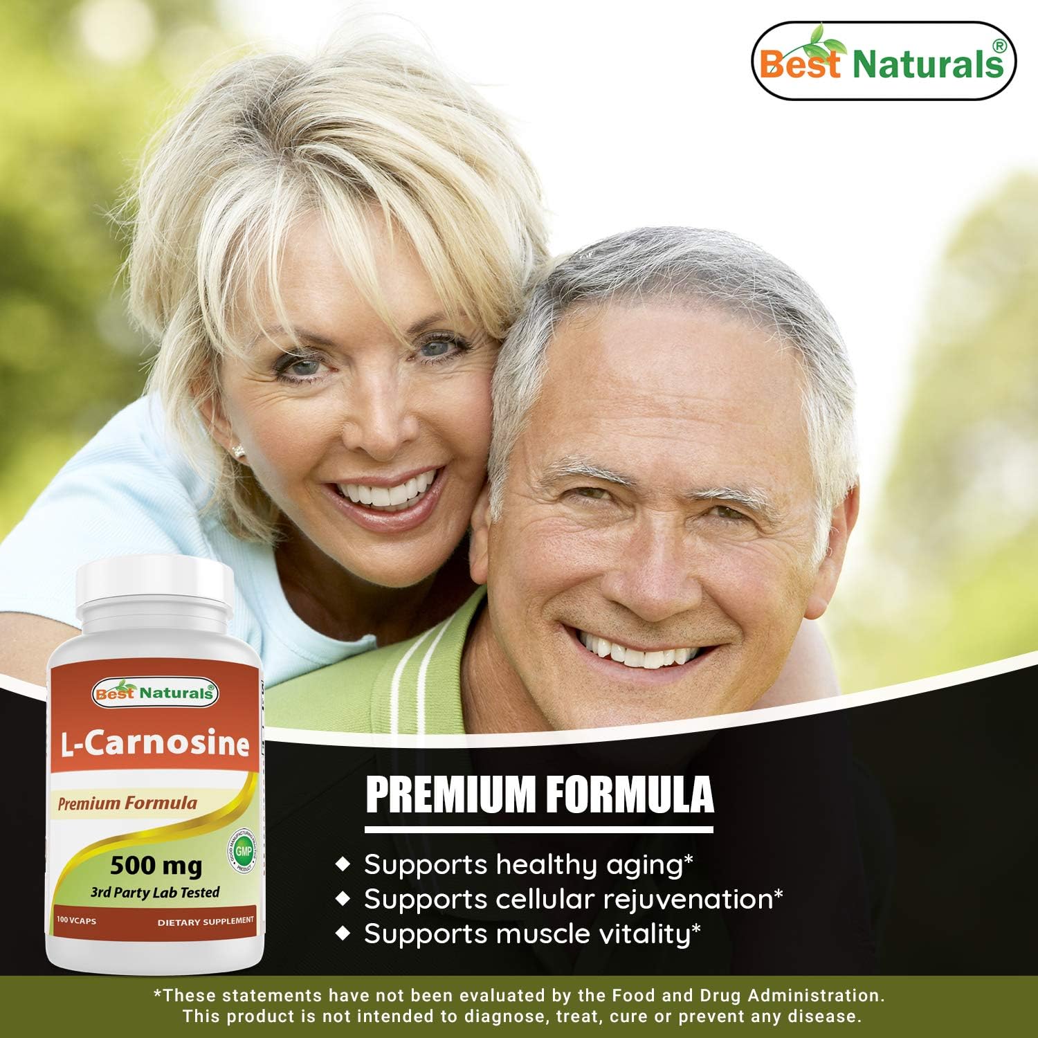 High-Quality L-Carnosine and Acetyl L-Carnitine Supplement - 500mg Each for Optimal Health and Wellness