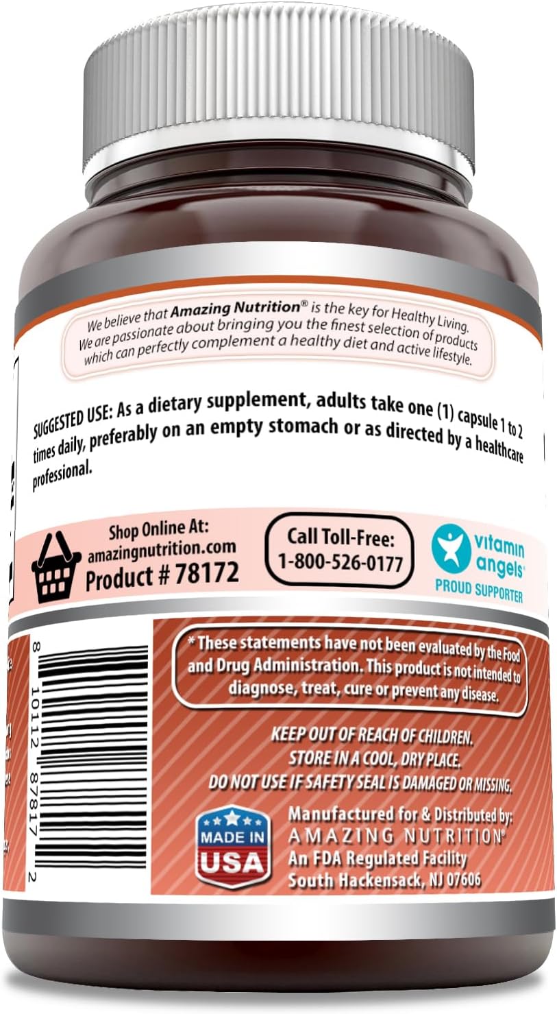 High Quality L-Lysine 500mg Capsules - Essential Amino Acid Supplement for Immune Support - Non-GMO, Gluten Free - 120 Count - Made in USA by Amazing Nutrition