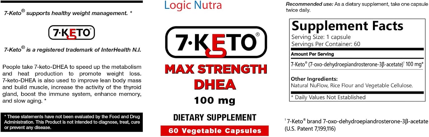 High-Quality Logic Nutra 7 Keto Supplement - 100mg, 60 Capsules
