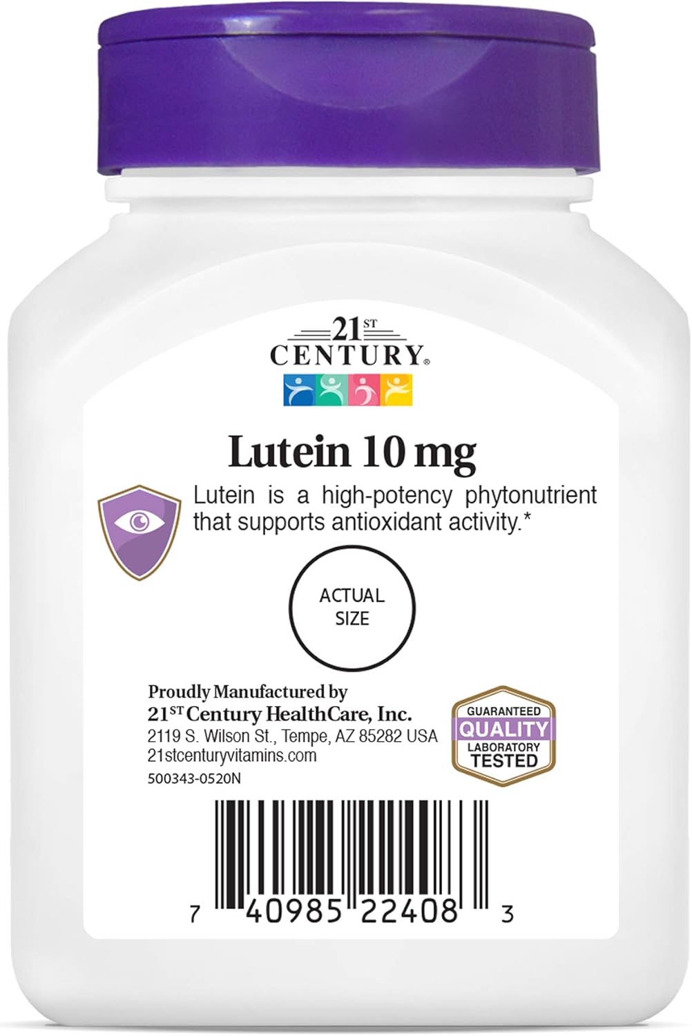 High-Quality Lutein Tablets 10mg for Eye Health, 120 Count (2 Pack) - 21st Century Formula