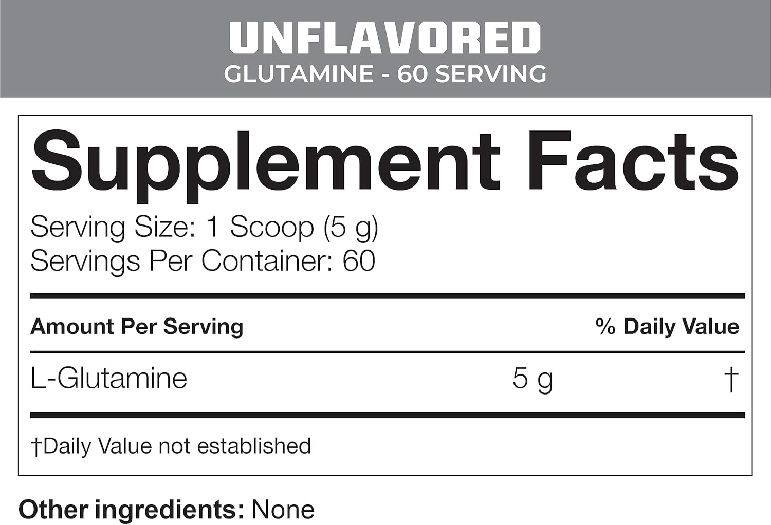 High-Quality MTN OPS L-Glutamine Powder - 60 Servings, 100% Pure for Muscle Recovery, Unflavored - 300g, 5g per Serving