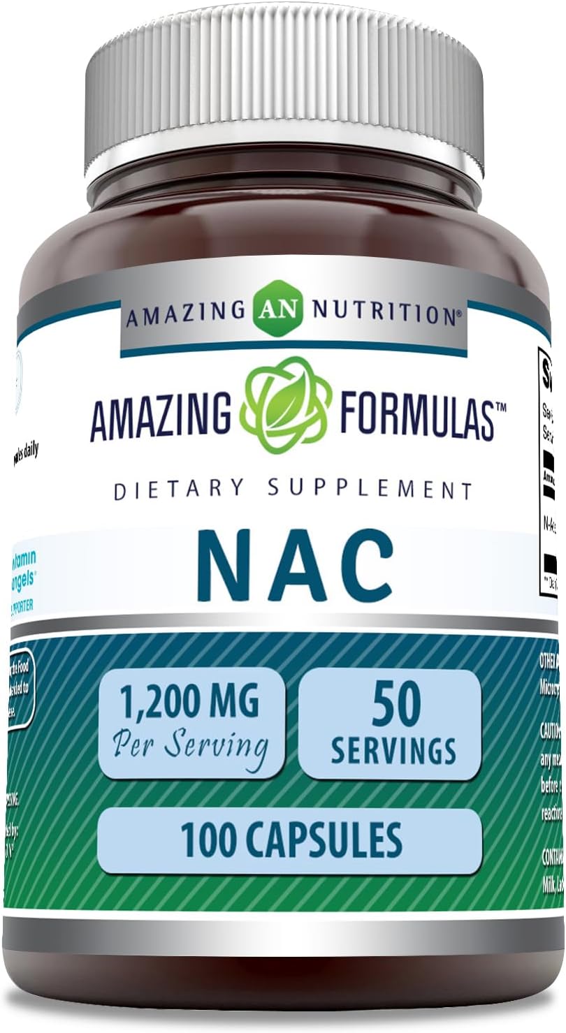 High Quality NAC 600mg Supplement Capsules - Non-GMO & Gluten Free - Made in USA - 100 Count