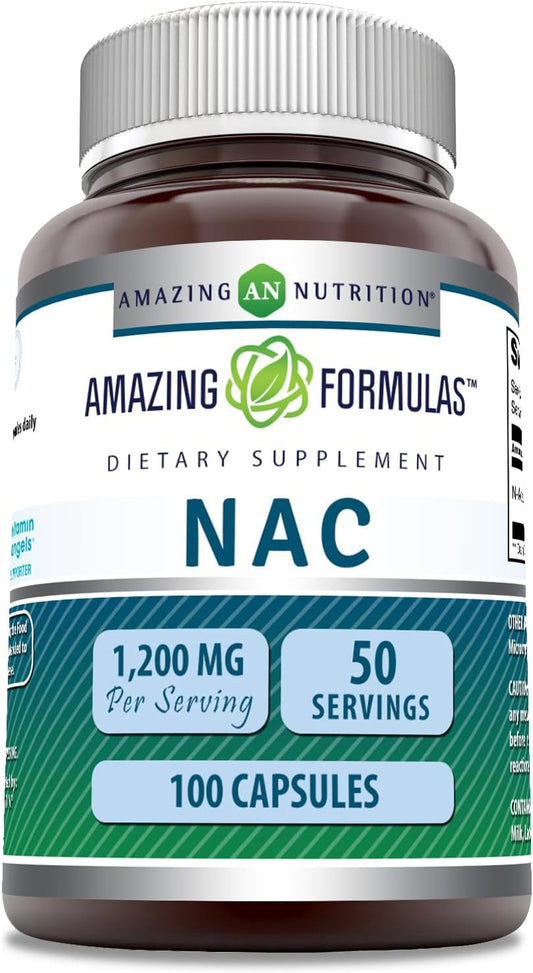High Quality NAC 600mg Supplement Capsules - Non-GMO & Gluten Free - Made in USA - 100 Count