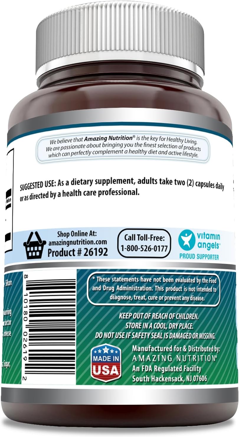 High-Quality NAC (N-Acetyl-L-Cysteine) Supplement | 600 Mg per Serving | 250 Capsules | Non-GMO & Gluten Free | Made in USA by Amazing Nutrition
