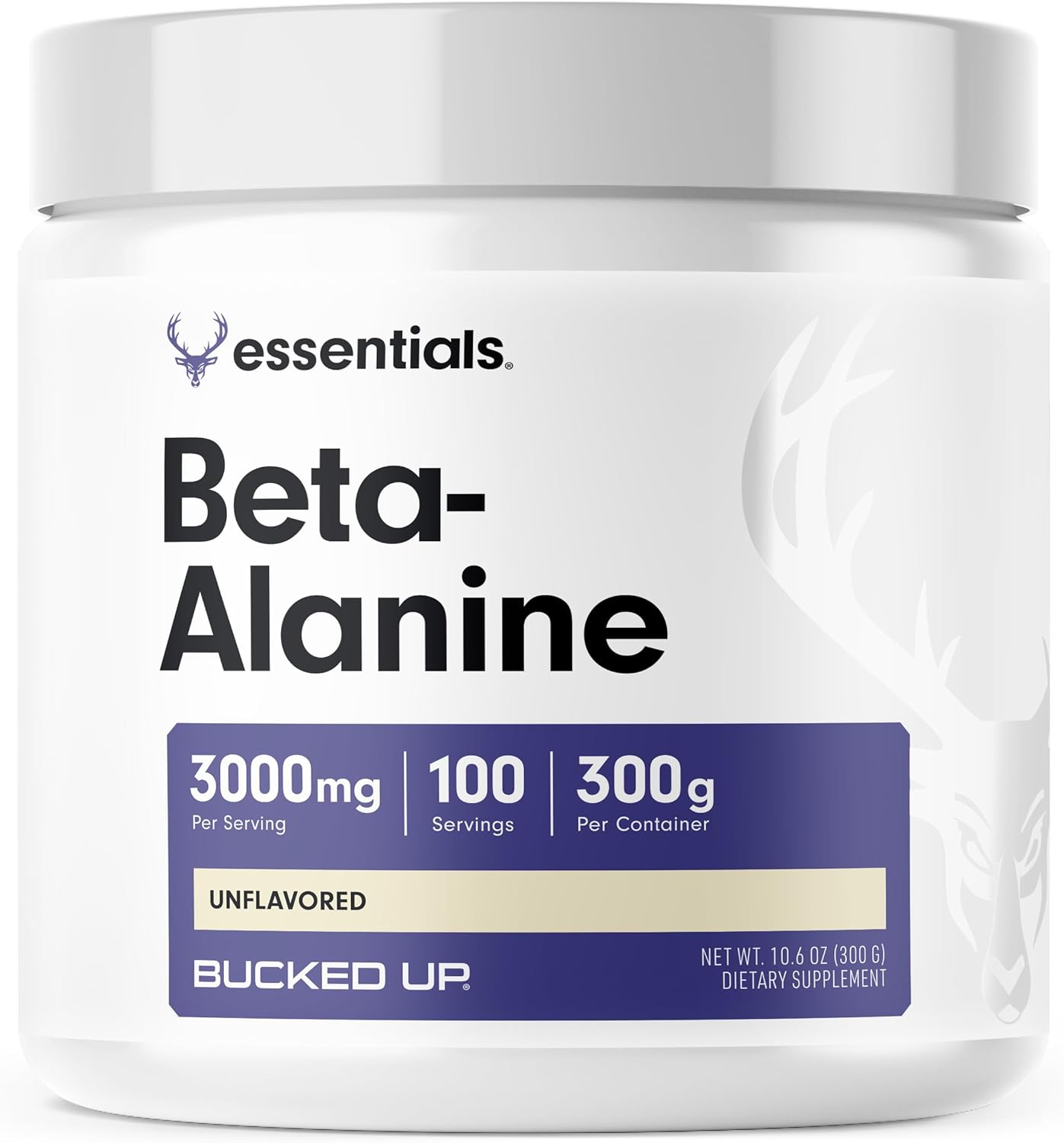 High-Quality Non-GMO Bucked Up Beta Alanine Powder - 300mg, Gluten-Free, Unflavored (100 Servings) for Improved Performance