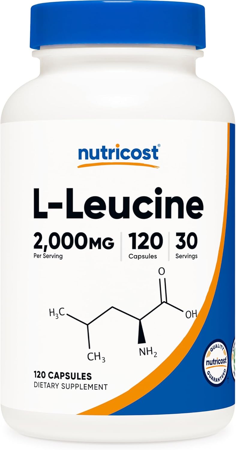 High Quality Nutricost L-Leucine Supplement - 2,000mg, 120 Veg Caps, Non-GMO, Gluten Free - 30 Servings