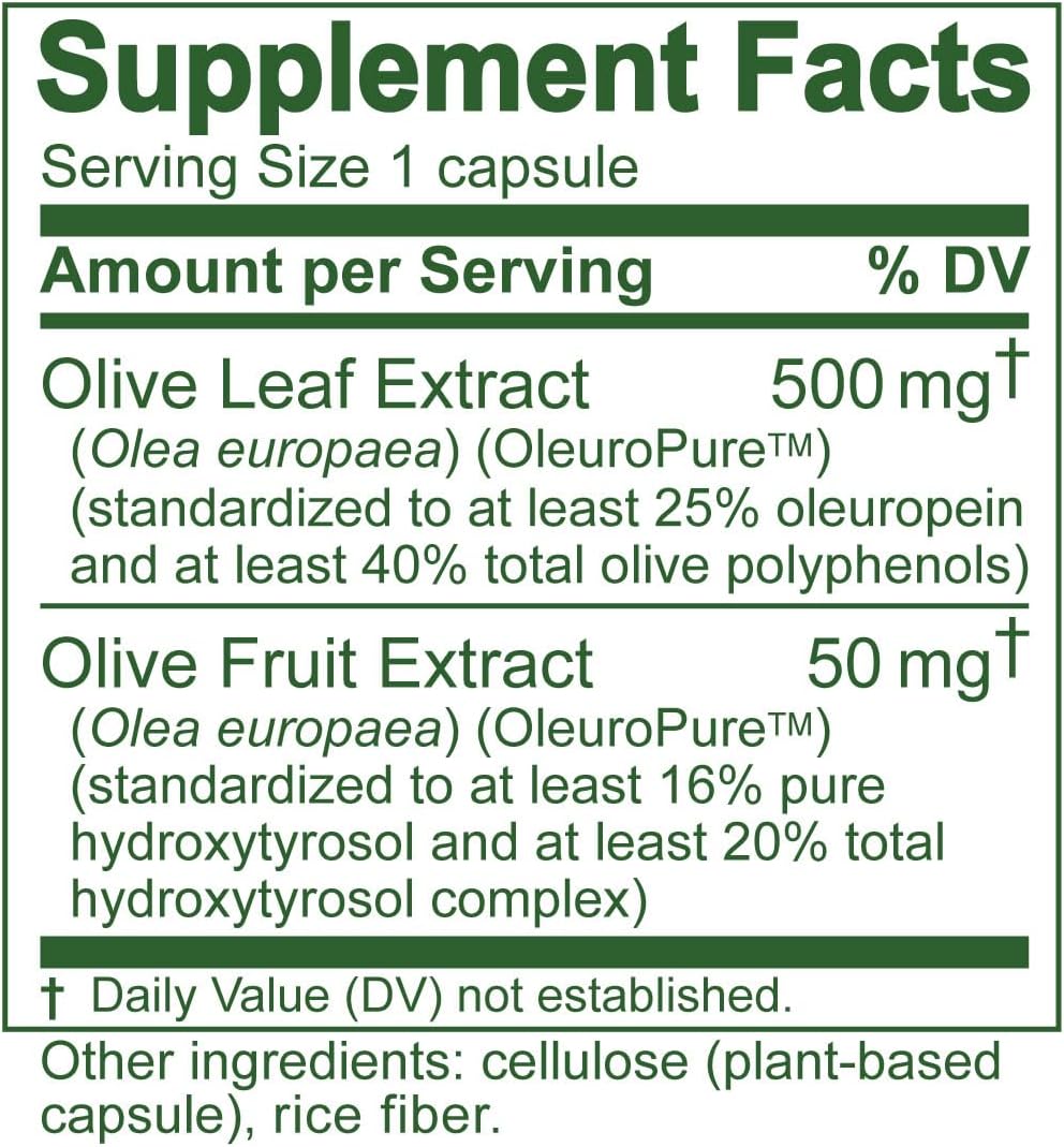 High-Quality Olive Leaf Extract Capsules with 25% Oleuropein & 40% Total Polyphenols - Spanish Origin (90 Capsules)