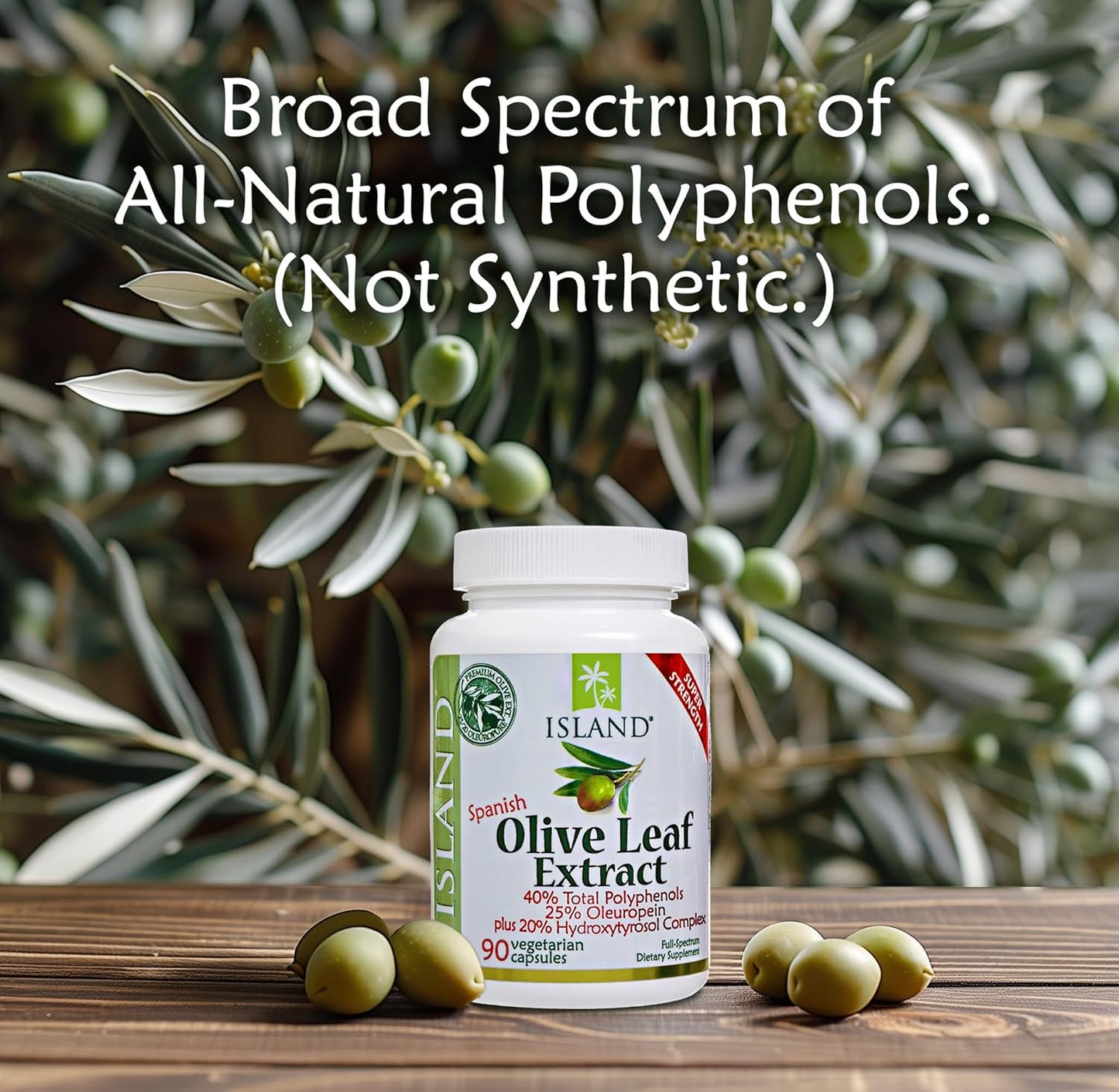 High-Quality Olive Leaf Extract Capsules with 25% Oleuropein & 40% Total Polyphenols - Spanish Origin (90 Capsules)