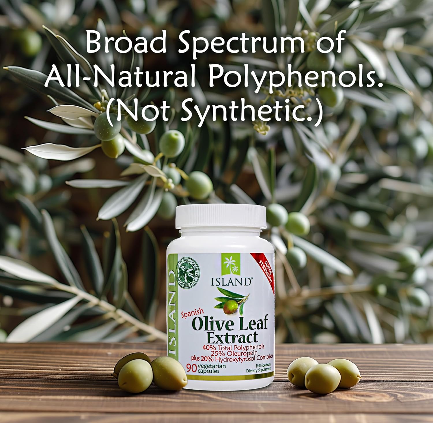 High-Quality Olive Leaf Extract Capsules with 25% Oleuropein & 40% Total Polyphenols - Spanish Origin (90 Capsules)