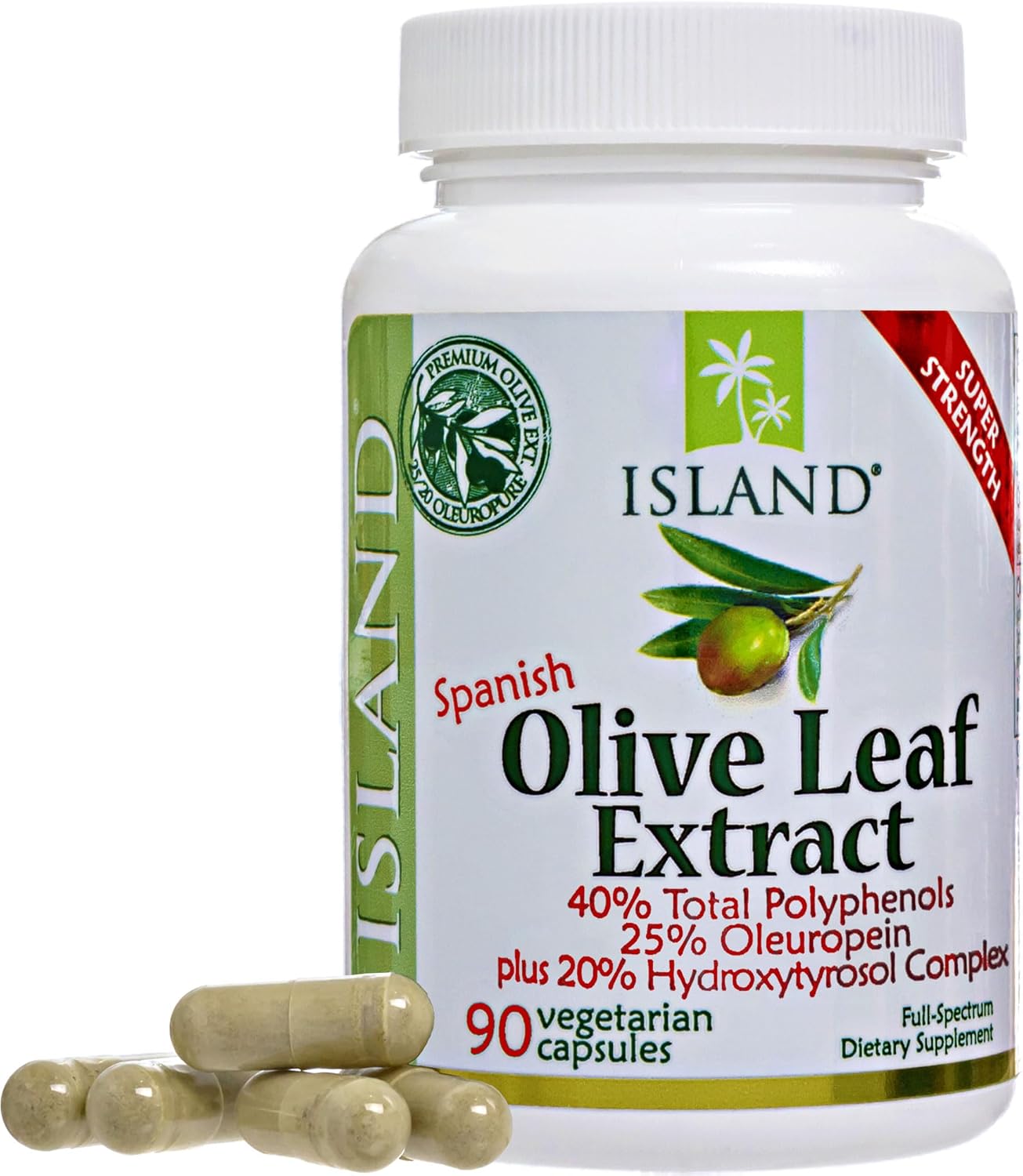 High-Quality Olive Leaf Extract Capsules with 25% Oleuropein & 40% Total Polyphenols - Spanish Origin (90 Capsules)