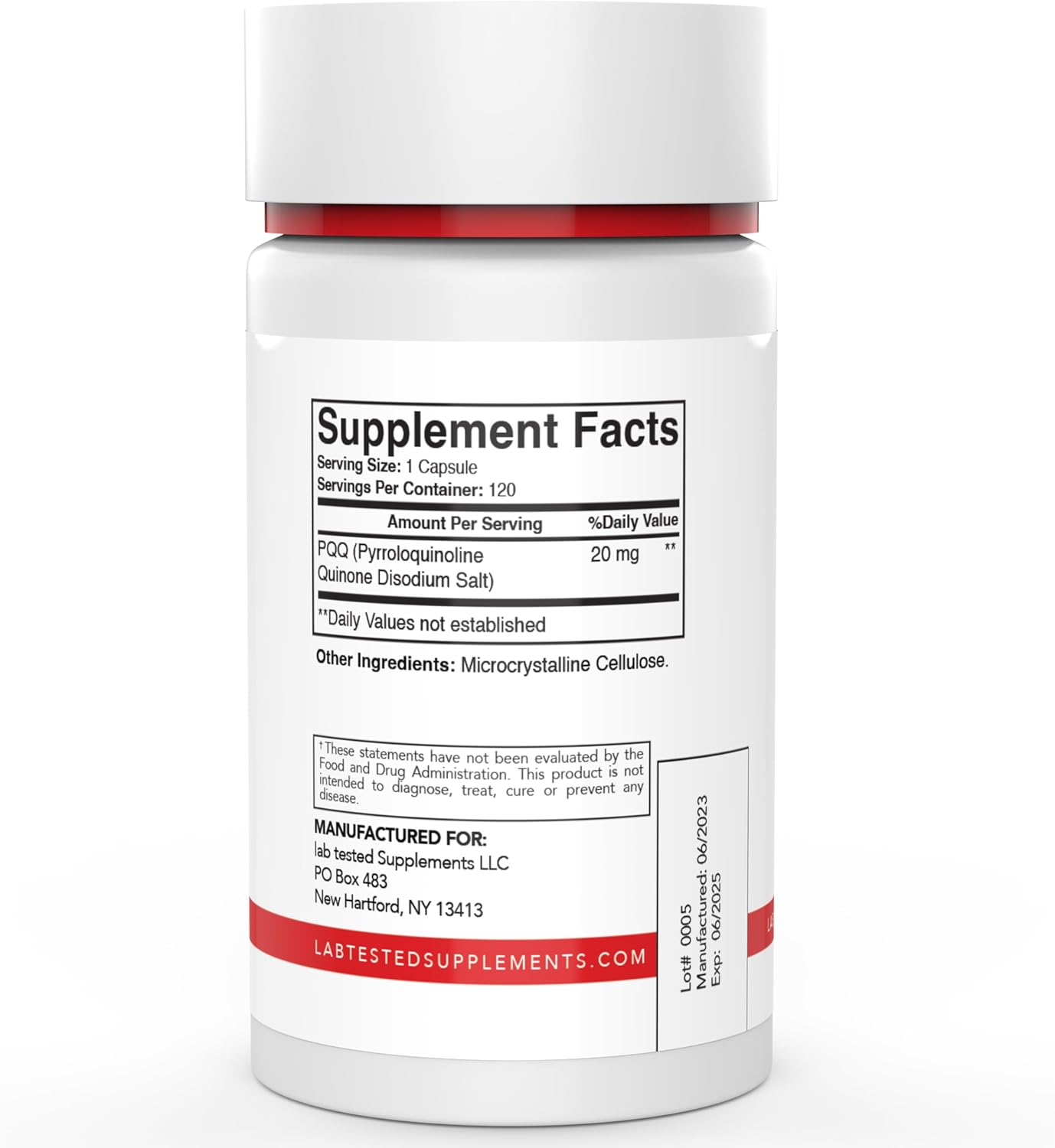 High-Quality PQQ Supplements: 120 Capsules, 20mg - Lab Tested with 3rd Party COA - 4 Month Supply