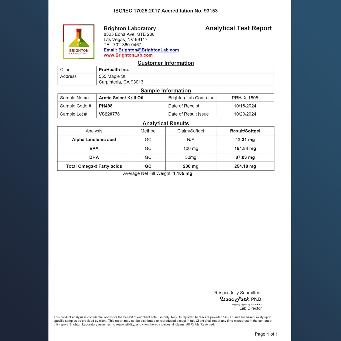 High-Quality ProHealth Arctic Select Krill Oil Softgels - 1000 mg (60 Count)