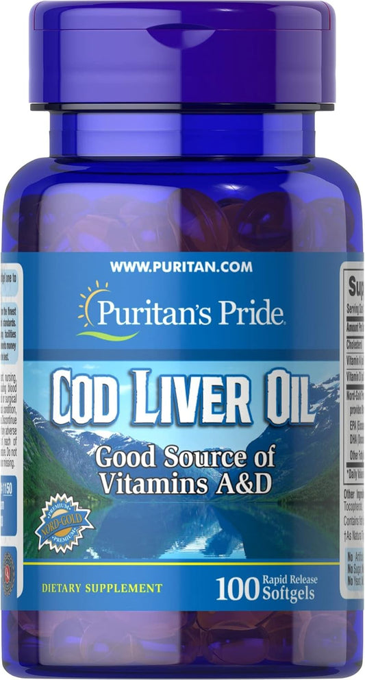 High-Quality Puritan's Pride Cod Liver Oil Supplement - 415 mg