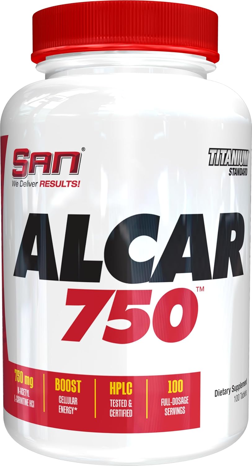 High-Quality SAN Nutrition Alcar 750 - Acetyl L-Carnitine for Energy, Focus, and Fat Burning 100 Servings