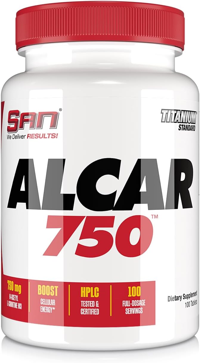 High-Quality SAN Nutrition Alcar 750 - Acetyl L-Carnitine for Energy, Focus, and Fat Burning 100 Servings