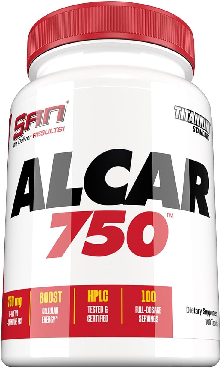 High-Quality SAN Nutrition Alcar 750 - Acetyl L-Carnitine for Energy, Focus, and Fat Burning 100 Servings