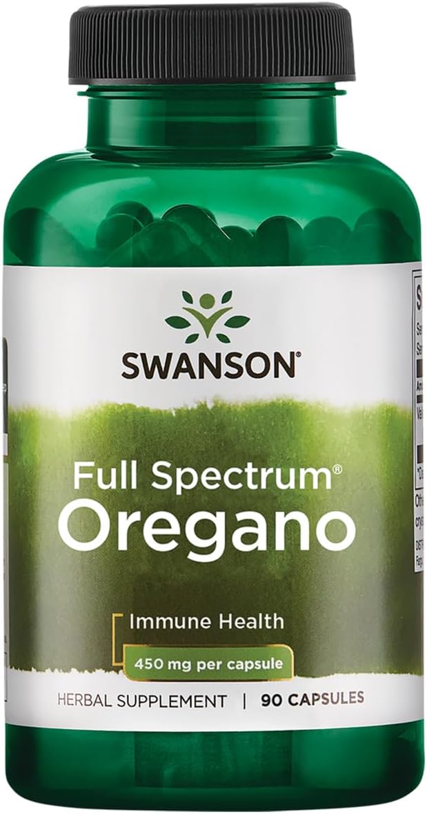 High-Quality Swanson Oregano Supplement - 450mg, 90 Capsules for Immune Support & Overall Wellness