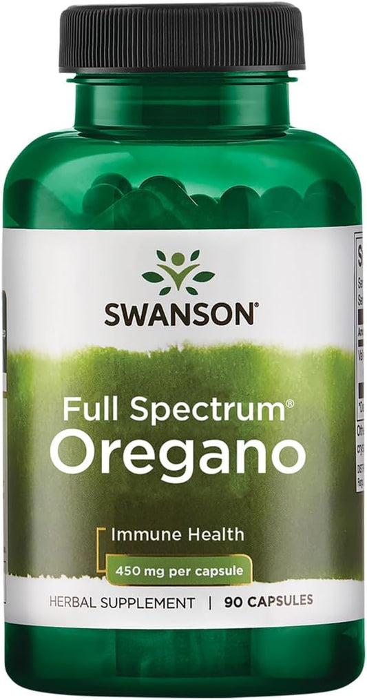 High-Quality Swanson Oregano Supplement - 450mg, 90 Capsules for Immune Support & Overall Wellness