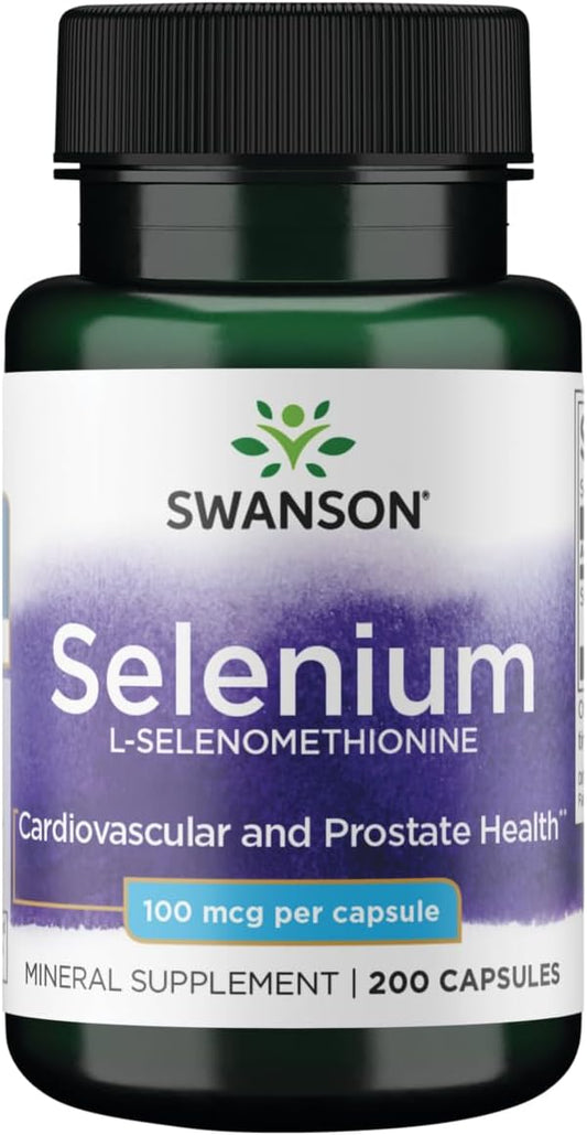 High-Quality Swanson Selenium L-Selenomethionine Capsules 100 mcg - 200 Count