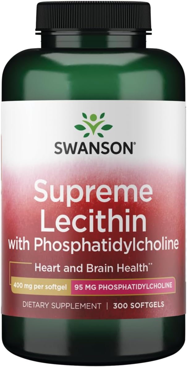 High-Quality Swanson Supreme Lecithin with Phosphatidylcholine Softgels - 300 Count