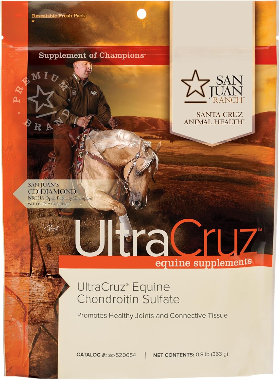 High-Quality UltraCruz Equine Chondroitin Sulfate Powder - 1 lb (129 Day Supply)