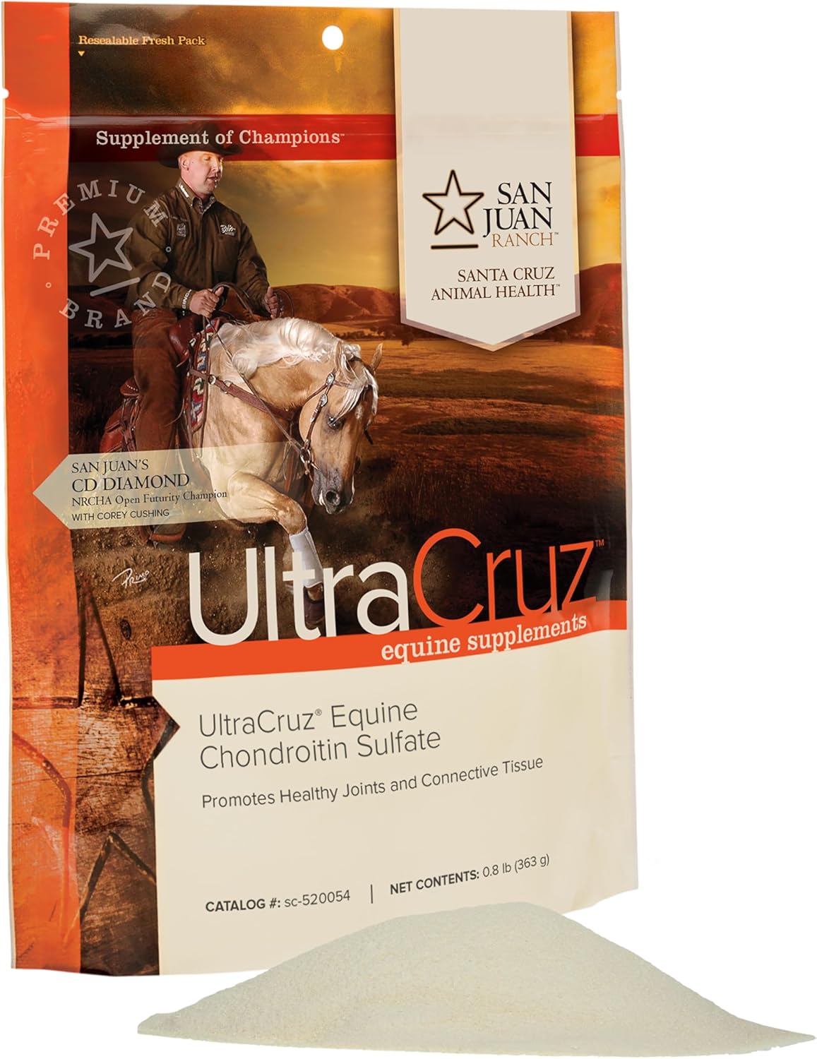 High-Quality UltraCruz Equine Chondroitin Sulfate Powder - 1 lb (129 Day Supply)