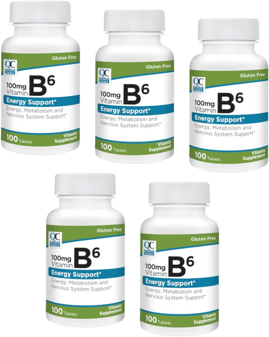 High-Quality Vitamin B6 100 mg Tablets - 5 Pack for Optimal Health