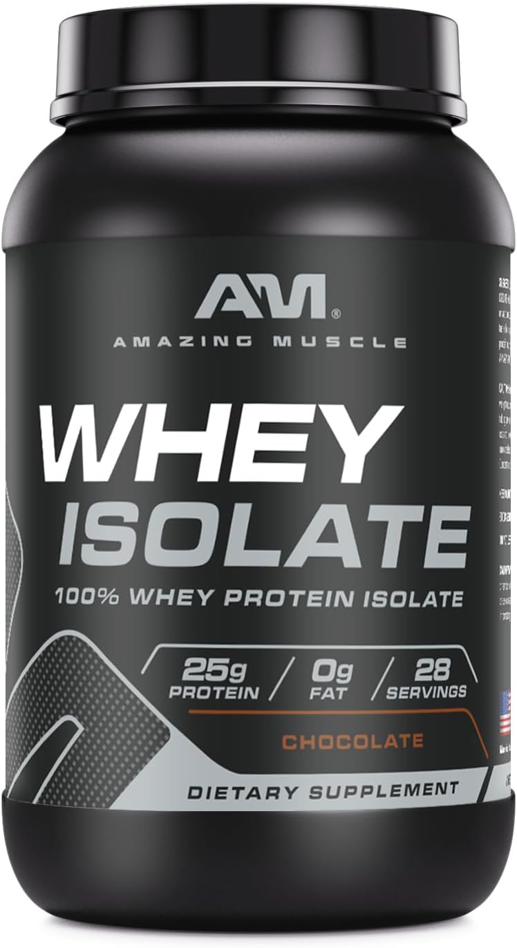 High-Quality Whey Protein Isolate Powder | 25g Protein Per Serving | Pure Whey Isolate | Zero Fat | USA Made | 2lb Chocolate Flavor