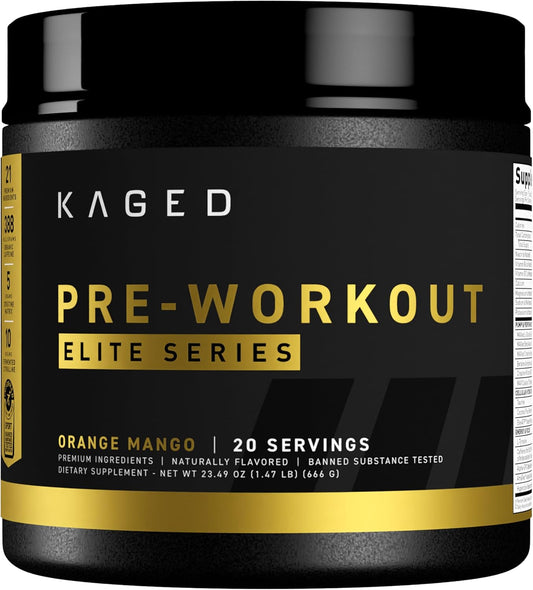 High Stimulant Pre-Workout Powder for Men & Women with L-Citrulline, Beta Alanine, Creatine & Organic Caffeine - Orange Mango Flavor