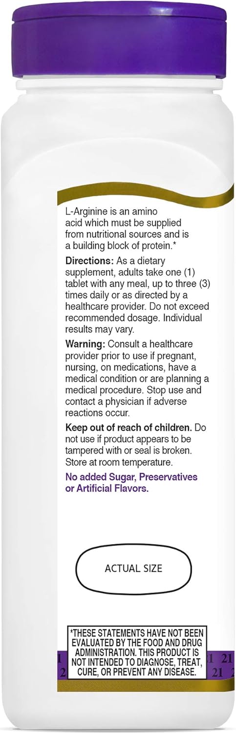 High Strength 21st Century L-Arginine 1000mg Capsules - 200 Count