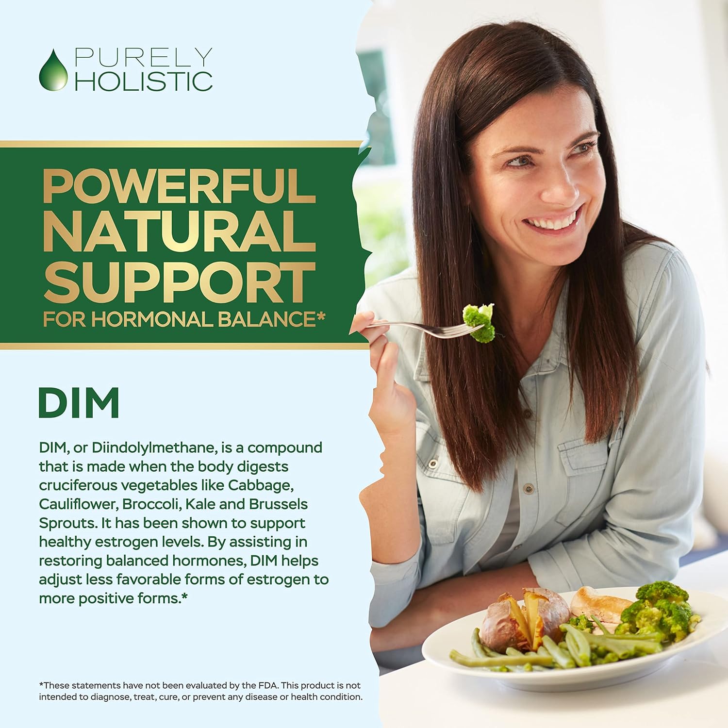 High Strength 400mg DIM Supplement with Bioperine - 150 Vegan Capsules for Hormone Balance - Purely Holistic - 5 Month Supply - Diindolylmethane for Women & Men