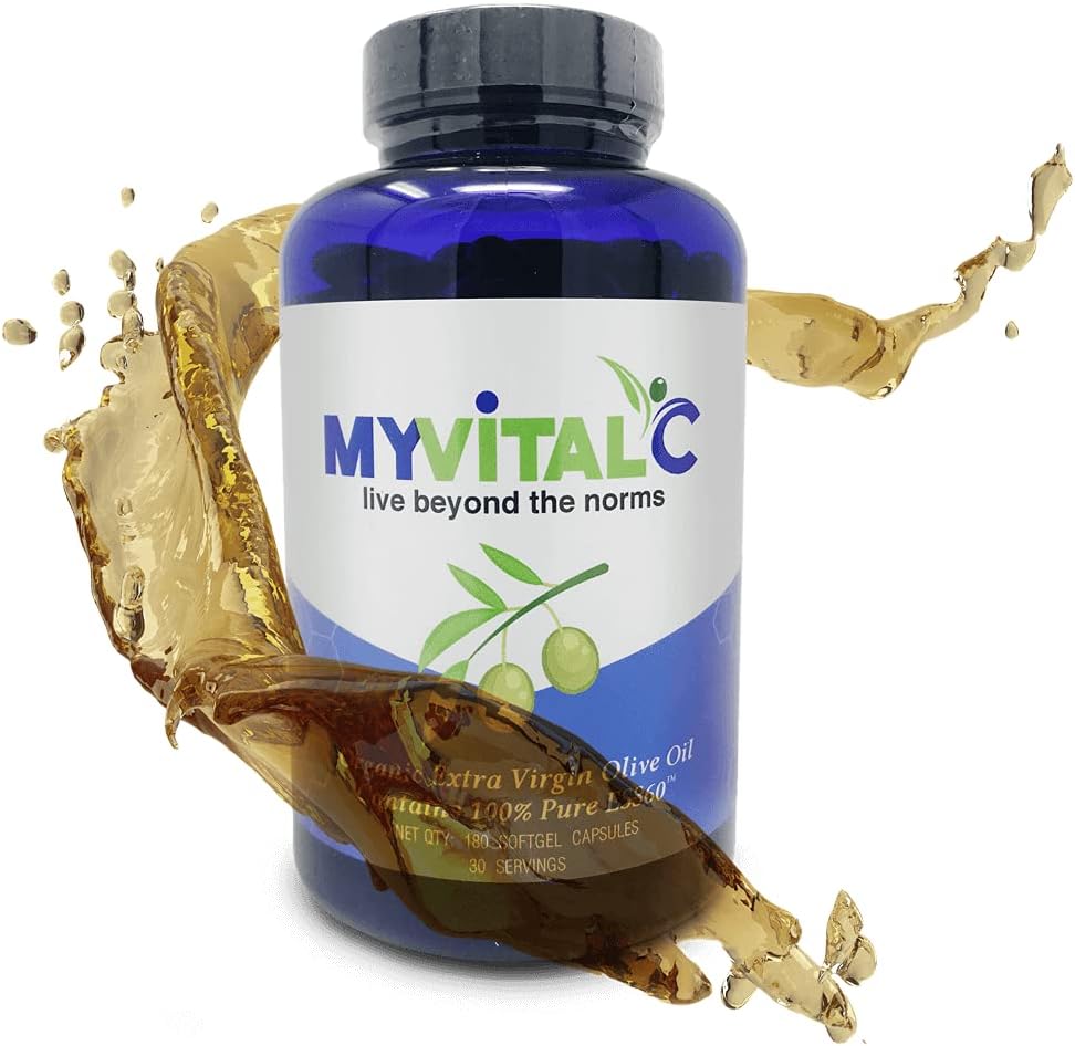 High Strength Antioxidant Supplement Softgel Capsules with Pure Olive Oil for Men & Women - 180 Softgels